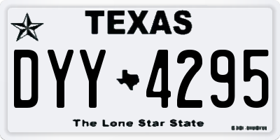 TX license plate DYY4295