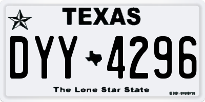 TX license plate DYY4296