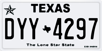 TX license plate DYY4297