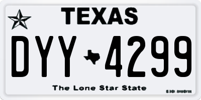 TX license plate DYY4299