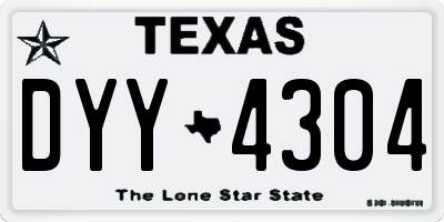 TX license plate DYY4304