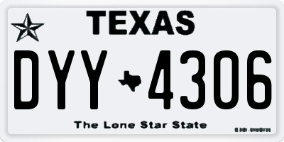 TX license plate DYY4306