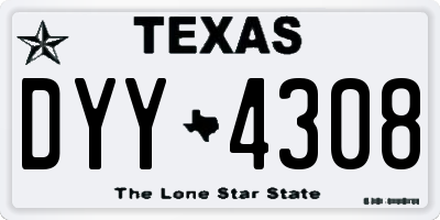 TX license plate DYY4308