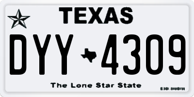 TX license plate DYY4309