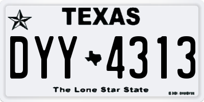 TX license plate DYY4313