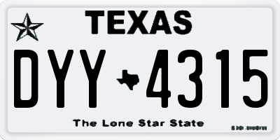 TX license plate DYY4315
