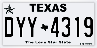 TX license plate DYY4319