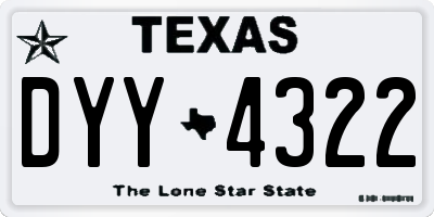 TX license plate DYY4322
