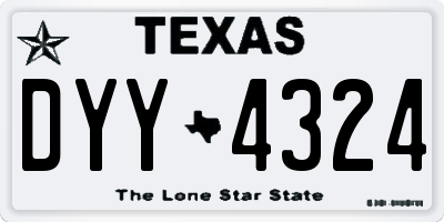 TX license plate DYY4324