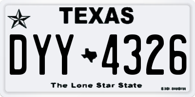 TX license plate DYY4326