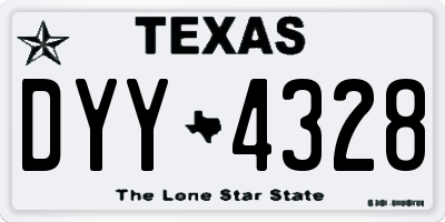 TX license plate DYY4328