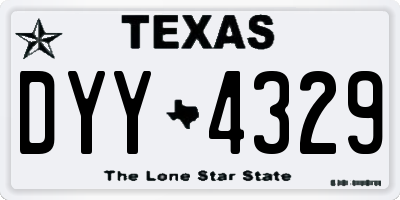 TX license plate DYY4329