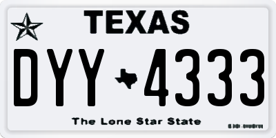 TX license plate DYY4333