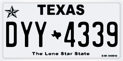 TX license plate DYY4339