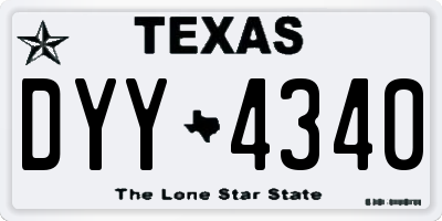 TX license plate DYY4340
