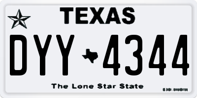 TX license plate DYY4344