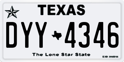 TX license plate DYY4346