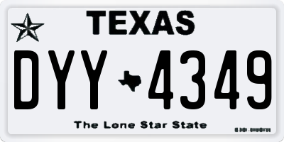 TX license plate DYY4349