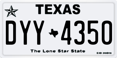 TX license plate DYY4350