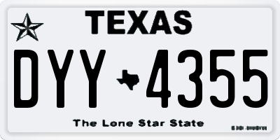 TX license plate DYY4355