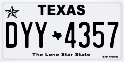 TX license plate DYY4357