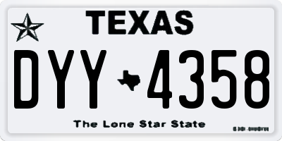 TX license plate DYY4358