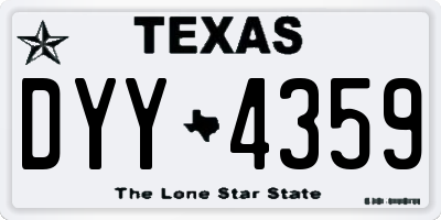 TX license plate DYY4359