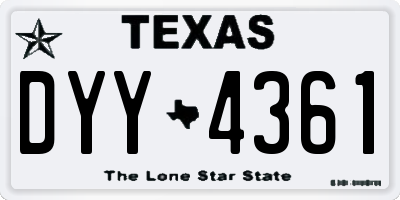 TX license plate DYY4361