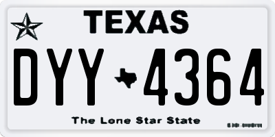 TX license plate DYY4364