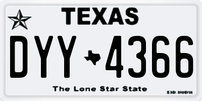 TX license plate DYY4366