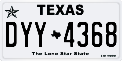 TX license plate DYY4368