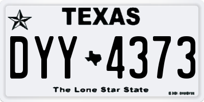 TX license plate DYY4373