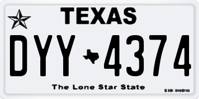 TX license plate DYY4374