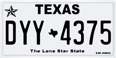 TX license plate DYY4375