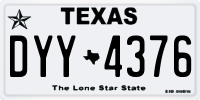 TX license plate DYY4376