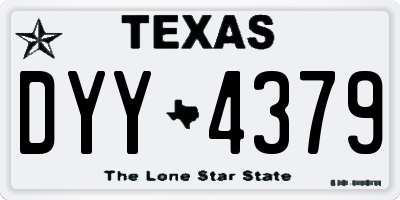 TX license plate DYY4379