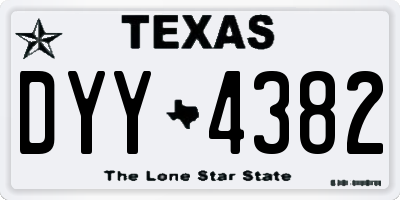 TX license plate DYY4382