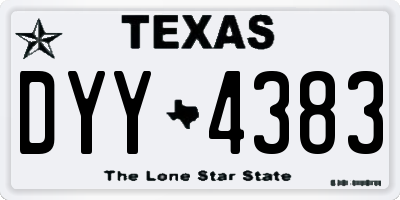 TX license plate DYY4383
