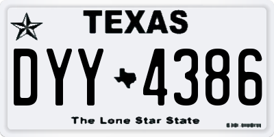 TX license plate DYY4386
