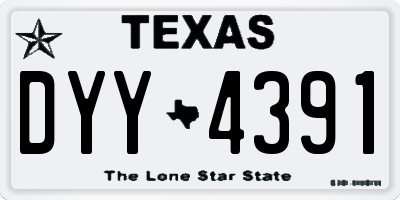 TX license plate DYY4391