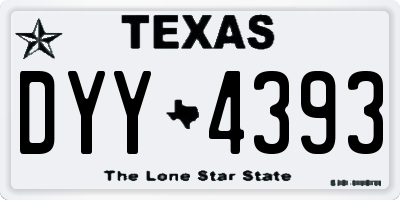 TX license plate DYY4393