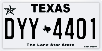 TX license plate DYY4401