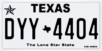 TX license plate DYY4404