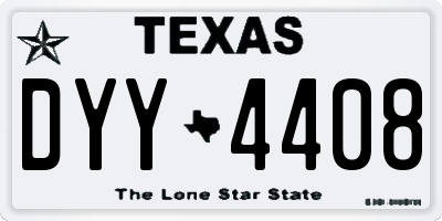 TX license plate DYY4408