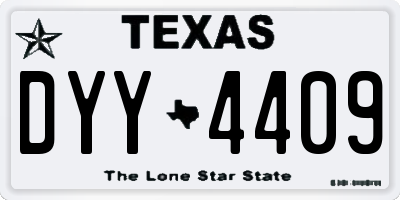 TX license plate DYY4409