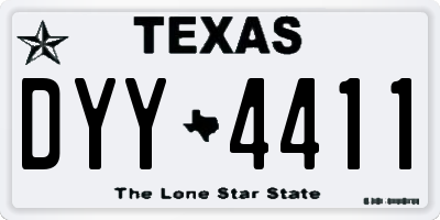 TX license plate DYY4411