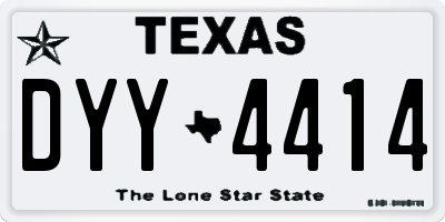 TX license plate DYY4414