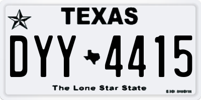 TX license plate DYY4415