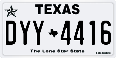 TX license plate DYY4416