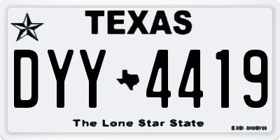 TX license plate DYY4419